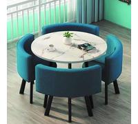 Juego De Mesa De Comedor Mesas Y Sillas De Salon Combinación Mesita Y Silla Inicio Adecuado For El Hogar Cocina Restaurante Biblioteca(White and Blue)