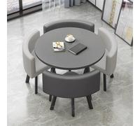 Juego De Mesa De Comedor Mesas Y Sillas De Salon Combinación Mesita Y Silla Inicio Adecuado For El Hogar Cocina Restaurante Biblioteca(Dark Gray and Light Gray)