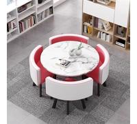 Juego De Mesa De Comedor Mesas Y Sillas De Salon Combinación Mesita Y Silla Inicio Adecuado For El Hogar Cocina Restaurante Biblioteca(White and Pink)