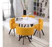 Juego De Mesa De Comedor Mesas Y Sillas De Salon Combinación Mesita Y Silla Inicio Adecuado For El Hogar Cocina Restaurante Biblioteca(White and Dark Orange)