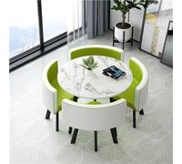 Juego De Mesa De Comedor Mesas Y Sillas De Salon Combinación Mesita Y Silla Inicio Adecuado For El Hogar Cocina Restaurante Biblioteca(White and Light Green)