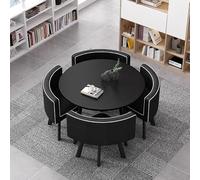 Juego De Mesa De Comedor Mesas Y Sillas De Salon Combinación Mesita Y Silla Inicio Adecuado For El Hogar Cocina Restaurante Biblioteca(Black)