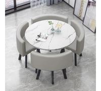 Juego De Mesa De Comedor Mesas Y Sillas De Salon Combinación Mesita Y Silla Inicio Adecuado For El Hogar Cocina Restaurante Biblioteca(White and Dark Gray)