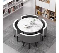 Juego De Mesa De Comedor Mesas Y Sillas De Salon Combinación Mesita Y Silla Inicio Adecuado For El Hogar Cocina Restaurante Biblioteca(White and White and Gray)