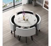 Juego De Mesa De Comedor Mesas Y Sillas De Salon Combinación Mesita Y Silla Inicio Adecuado For El Hogar Cocina Restaurante Biblioteca(White and White)