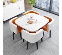 Juego de mesa de comedor para 4 personas - Mesa de cocina redonda/cuadrada que ahorra espacio con sillas - Perfecto para espacios pequeños y áreas reducidas - Diseño compacto ideal para comedores