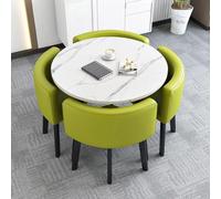Juego de mesa de comedor para sala de recepción, mesa redonda de cocina y 4 sillas de cuero, mesa de centro pequeña y silla, combinación de muebles de oficina, conferencias, negociación