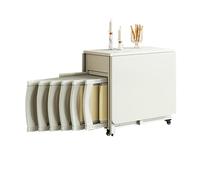 Juego de mesa de comedor plegable con 6 sillas y cajón de almacenamiento, mesa extensible que ahorra espacio para uso doméstico y restaurante, perfecta para sala de estar, color blanco