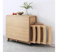 Juego de mesa de comedor plegable con sillas tapizadas, diseño retráctil que ahorra espacio para espacios estrechos, ideal para comedor o balcón