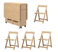 Juego de mesa de comedor plegable con sillas tapizadas, solución que ahorra espacio para espacios pequeños y comedores