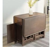 Juego de mesa de comedor plegable expandible con sillas, diseño de hojas caídas sobre ruedas, ahorra espacio para cocina, restaurante y uso al aire libre, muebles modernos para el hogar