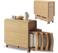 Juego de mesa de comedor plegable extensible con sillas, solución que ahorra espacio para cocina, comedor, sala de estar y restaurante