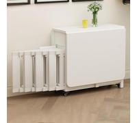 Juego de mesa de comedor plegable, mesa de cocina móvil de madera maciza con cajón de almacenamiento, diseño de hojas colgantes que ahorra espacio, incluye 6 sillas