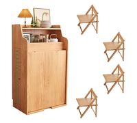 Juego de mesa de comedor plegable, mesa telescópica multifuncional con sillas de comedor, mesa de hojas caídas con puerto USB, almacenamiento de doble capa para sala de estar, cocina