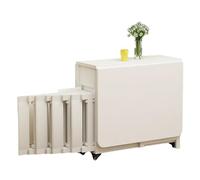 Juego de mesa de comedor plegable multifuncional con 4 sillas, mesa de cocina de hoja caída de 1,4 m, cajón de almacenamiento móvil, ahorro de espacio y diseño extensible sobre ruedas, para el hogar y