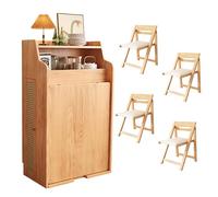 Juego de mesa de comedor plegable multifuncional con hoja telescópica y puerto de carga USB, almacenamiento de doble capa, para sala de estar, cocina, comedor