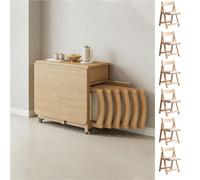 Juego de mesa de comedor plegable para 4-6 personas, mesa extensible que ahorra espacio con almacenamiento y ruedas, perfecta para apartamentos pequeños (1 juego de 6 mesas)