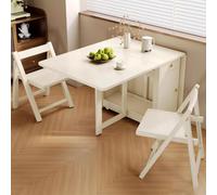 Juego de mesa de comedor plegable para 4 mesas extensibles que ahorran espacio con sillas, ideal para cocina, comedor, sala de estar y restaurante (blanco, 47.2 x 31.5 x 29.5 pulgadas)