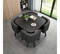 Juego de mesa de comedor que ahorra espacio con 4 sillas, versátil mesa de reunión y recepción para espacios pequeños, ideal para comedor, cafetería, balcón y áreas pequeñas (color)