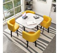 Juego de mesa de comedor redonda compacta para espacios pequeños, 80 x 75 cm, mesa de bar de cocina con sillas para té y café, ideal para zonas de comedor acogedoras