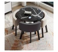 Juego de mesa de comedor redonda con 4 sillas, combinación de mesa de recepción y reunión para clubes, cocinas y negociaciones, diseño elegante y funcional