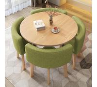 Juego de mesa de comedor redonda con 4 sillas de respaldo suave, muebles de cocina que ahorran espacio, ideal para salas de conferencias y áreas, diseño moderno, estilo cómodo