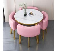 Juego de mesa de comedor redonda con 4 sillas, mesa de conferencia, mesa de comedor y silla de cocina, mesa de reunión redonda que ahorra espacio para habitaciones pequeñas, perfecta para el hogar y