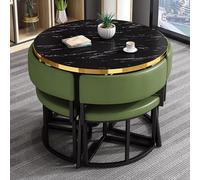 Juego de mesa de comedor redonda con 4 sillas, moderna mesa de cocina pequeña para oficina y sala de estar