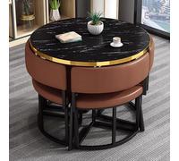 Juego de mesa de comedor redonda con 4 sillas, moderna mesa de cocina pequeña para oficina y sala de estar