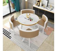 Juego de mesa de comedor redonda con 4 sillas, muebles de cocina de 5 piezas, 80 x 75 cm, mesa de bar de desayuno para comedor, diseño moderno