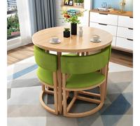 Juego de mesa de comedor redonda con 4 sillas que ahorran espacio para sala de estar, cocina, sala de conferencias y sala de recepción, A21