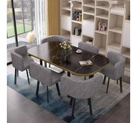 Juego de mesa de comedor redonda con 6 sillas, muebles modernos para cocina y comedor, mesa de conferencias de oficina pequeña con 6 sillas, juego de sala de reuniones de 7 piezas para salón y sala de
