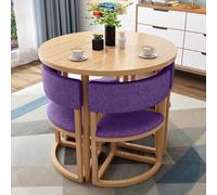 Juego de mesa de comedor redonda con sillas, mesa de conferencias pequeña para oficina y ocio familiar, mesa de 80 cm de diámetro
