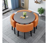 Juego de mesa de comedor redonda/cuadrada con sillas, juego de mesa de cocina de madera, mesa de conferencias moderna y 4 sillas, juego de mesa de recepción y silla para sala de estar, comedor, 06