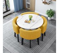 Juego de mesa de comedor redonda/cuadrada con sillas, mesa de conferencias moderna y 4 sillas, juego de mesa de recepción y silla para 4 para sala de estar, juego de mesa de cocina de madera, 15