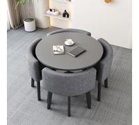 Juego de mesa de comedor redonda de 31.5 pulgadas, muebles pequeños de cocina, barra de desayuno, mesa redonda moderna y silla para comedor, sala de estar, conferencia, decoración del hogar, 80 x 75