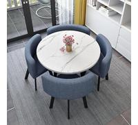 Juego de mesa de comedor redonda de 5 piezas con 4 sillas, perfecto para conferencias en casa y escenarios versátiles, solución de muebles elegante y funcional
