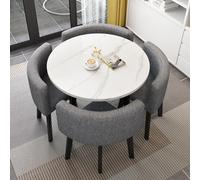Juego de mesa de comedor redonda de cocina, juego de mesa pequeña de té con leche, mesa y silla de 31.5 x 29.5 pulgadas, ideal para comedor y cocina, mesa de conferencia, muebles compactos que ahorran