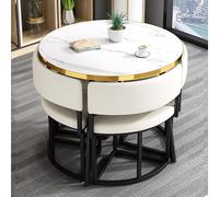 Juego de mesa de comedor redonda de madera para 4, mesas de centro para conferencias, mesa de negociación y silla, juego de mesa y silla para club, sala de recepción de oficina, para sala de estar, r