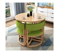 Juego de mesa de comedor redonda para 4 personas, combinación de silla y mesa que ahorra espacio para cocina, comedor, oficina, sala de reuniones, salón y dormitorio