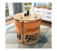 Juego de mesa de comedor redonda para 4 personas, combinación de silla y mesa que ahorra espacio para cocina, comedor, oficina, sala de reuniones, salón y dormitorio