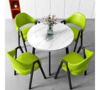 Juego de mesa de comedor redonda para 4 personas con sillas verdes que ahorran espacio, ideal para zonas de ocio, hogar, balcones