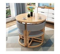 Juego de mesa de comedor redonda para 4 personas, sillas y mesa que ahorran espacio para cocina, comedor, oficina, sala de reuniones, sala de estar, dormitorio