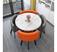 Juego de mesa de comedor redonda para desayuno de cocina, juego de 5 piezas con 1 mesa redonda y 4 sillas, mesa de conferencia, 80 x 75 cm, muebles modernos para el hogar y el comedor