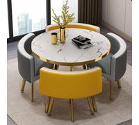 Juego de mesa de comedor redonda para el hogar, jardín, restaurante, mesa redonda moderna y silla para cena, 80 x 75 cm