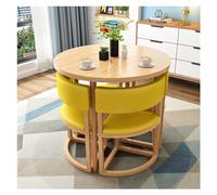 Juego de mesa de comedor redonda para espacios pequeños de 80 cm, mesa de recepción de oficina con sillas para apartamento, estudio, cocina o balcón, ahorro de espacio, desayuno y cena en color