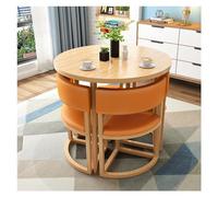Juego de mesa de comedor redonda para espacios pequeños, mesa de recepción de oficina de 80 cm con sillas para desayuno, cena, estudio o salón, ahorro de espacio, muebles de apartamento en color
