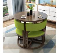Juego de mesa de comedor redonda pequeña para 4, mesa de comedor de negocios, escritorio de oficina redondo y juego de sillas, juego de mesa de comedor combinado de mesa y silla, adecuado para salón