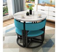 Juego de mesa de comedor redonda pequeña para 4 muebles de cena de desayuno que ahorran espacio para oficina, apartamento, cocina, sofá de café