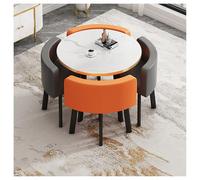 Juego de mesa de comedor redonda pequeña para 4 personas con sillas, compacta para cocina, sala de estar, oficina, recepción, negociación